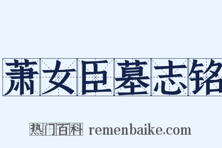 萧女臣墓志铭是什么意思的图片